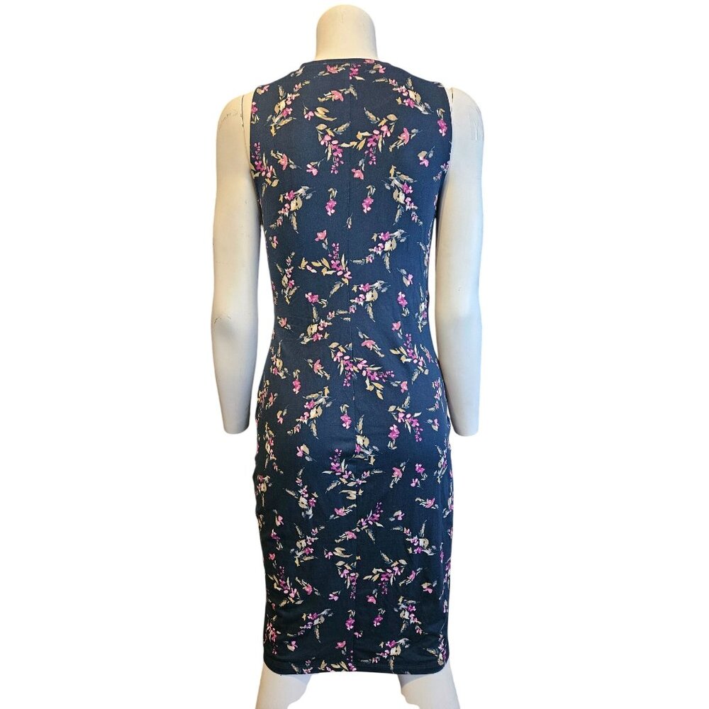 NWOT Nine Britton Floral Sleeveless Ruched Dress Women S Petite Casual Office - Picture 2 of 5